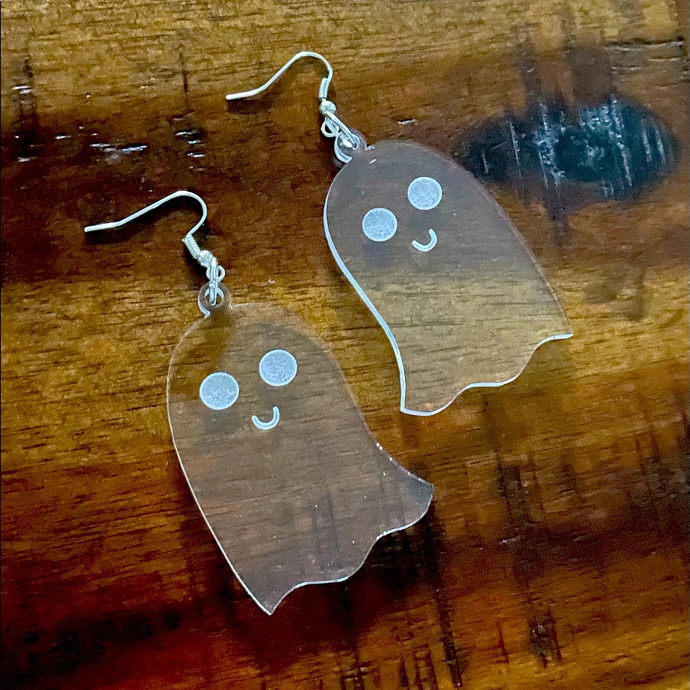 Clear acrylic ghost earrings